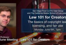 SDFCPX June 2016 Meeting – Law 101 for Creators